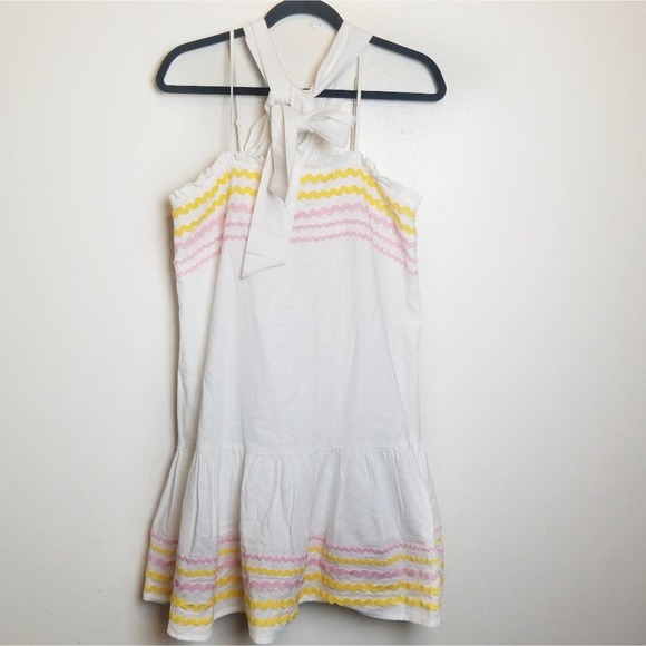 ✨Lisa Marie Fernandez + Target | Yellow and Pink Ric Rac Linen Dress - Picture 6 of 7